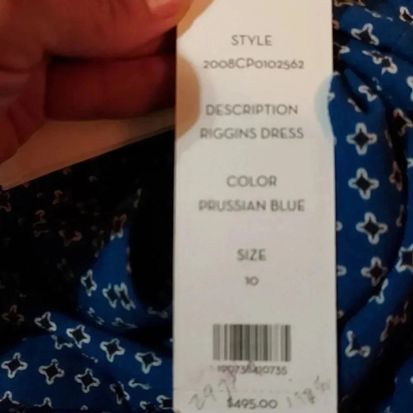 NWT Veronica Beard Riggins Blue & Black Dress Size 10 - Picture 9 of 9